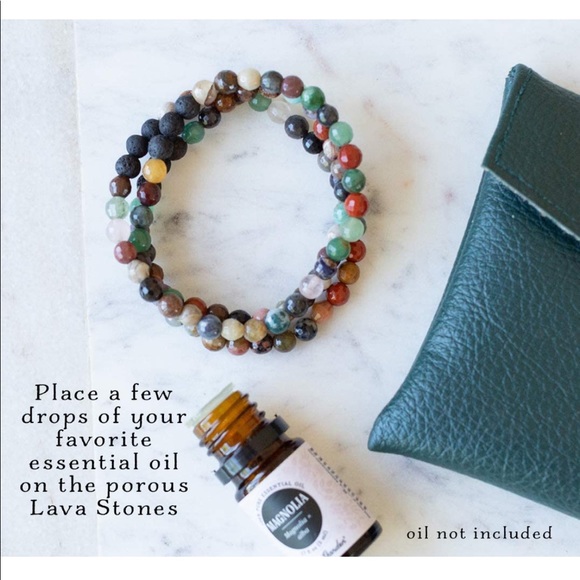 Subherban Terra Wrap Gemstone Bracelet with Lava - Picture 5 of 5